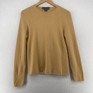 LULU BRAVO Sweater Womens XL 100% Cashmere Jumper Long Sleeve Camel Brown